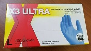 Nitrile Gloves Large Blue Non Rubber Latex 100 Pack!
