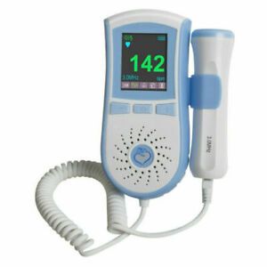 Blue Color Doppler Fetus Heart Beat Rate Meter Monitor LCD 3MHZ Probe Pregnancy