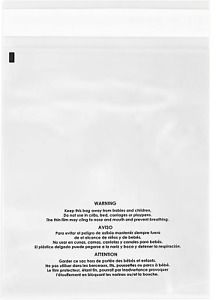 Spartan Industrial - 6” X 9” 200 Count Self Seal Clear Poly Bags with Warning &amp;