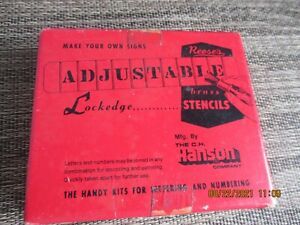 VINTAGE C.H. HANSON AJUSTABLE LOCKEDGE BRASS STENCILS/44PIECE/2&#034;/UNUSED