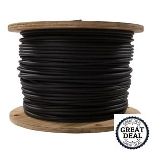 2 Black Stranded AL USE-2 Cable 1000 Ft Building Electrical Wires NEW