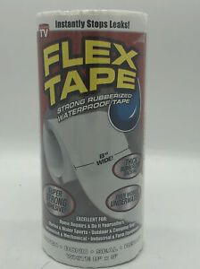 Flex Tape TFSWHTR0805 Rubberized Waterproof Tape White 8&#034; x 5&#039; As Seen On TV