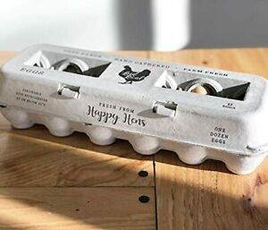 25 Egg Cartons- Adorable Printed Vintage Design for Farm Fresh Eggs Recycled ...