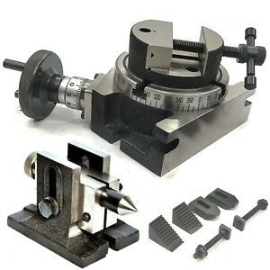 3&#034; 80mm Rotary Table With Tailstock M6 Clamp Kit &amp; Milling Vice 80mm Round Vise