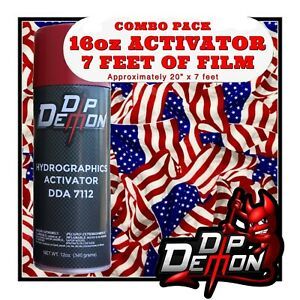 16oz hydrographic film / activator Stars and Stripes hydro dip dipping wizard US