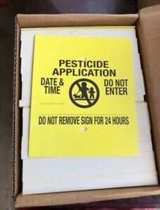 500 Pesticide warning yard signs - 5”x6” Bright Yellow by Presco Quick Fill Sign