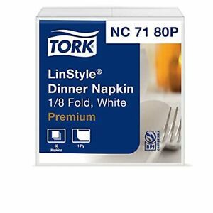 Tork NC7180P Premium LinStyle Dinner Napkin 1/8 Fold 1-Ply 17.0&#034; Length x 16....