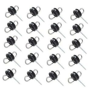 20Pcs Dual Ring Insulator Fence Anchor, Low Impedance Farm Wooden Post Gate
