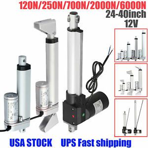 12V 2000N 6000N 1320lb Electric Linear Actuator Motor 24&#034; 40inch Brackets Fast