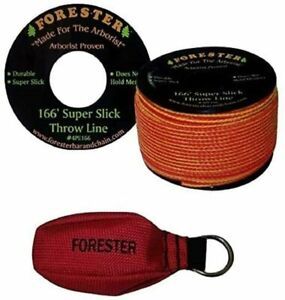 166Ft x 3/16&#034; Arborist Throw Line Kit Thick Slick Throw Line &amp; Red Throw Bag New