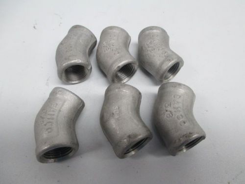 LOT 6 NEW CAMCO 304 ELBOW CONDUIT FITTING 3/8IN 45DEG D240684