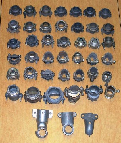 Lot of 41 various conduit connectors + a few extras for sale