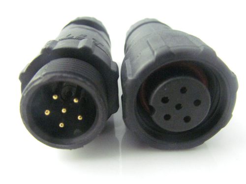 1 pairs ip68 6-pin waterproof plug male &amp; female connector socket for sale