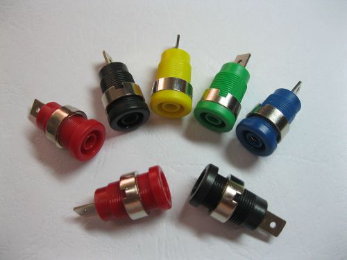 100 pcs binding post banana jack for 4mm safety protection plug 5 color insert for sale
