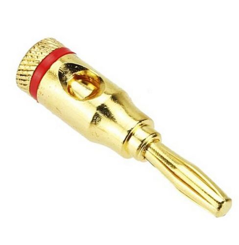 5PCS Musical Audio Speaker Cable Wire Gold-plated Red Banana Plug Connector Hot
