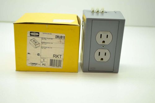 NEW HUBBELL DRUB15 2 OUTLET ENCLOSURE UTILITY BOX 125V-AC 15A D401341