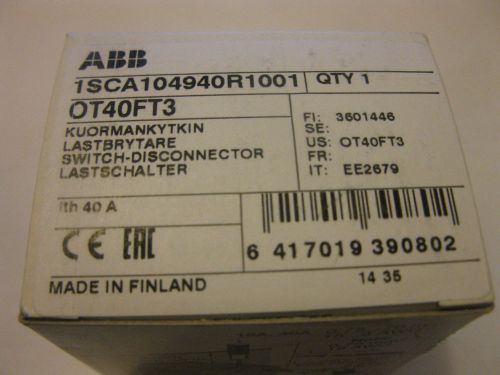 Abb ot40ft3 main power disconnect 40a  switch disconnector for sale