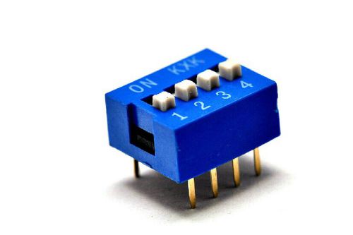 20pcs blue dip switch 4 position 4p pitch through hole 2.54mm for sale