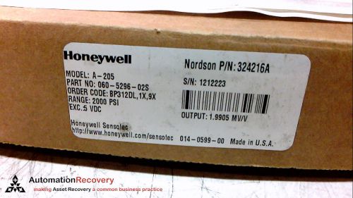 HONEYWELL 060-5296-02S PRESSURE TRANSDUCER 2000PSI 5VDC, NEW