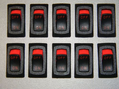 Aircraft avionics rocker switch set of 10, us made by carling, hi vis red, 16amp for sale