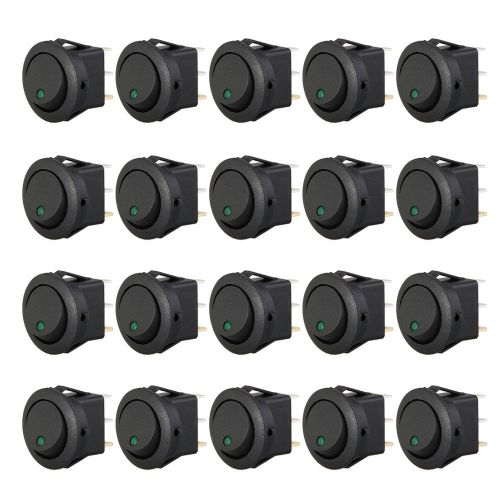 20 mini round green led rocker indicator switch 3 pin on-off 12v dc gift for sale