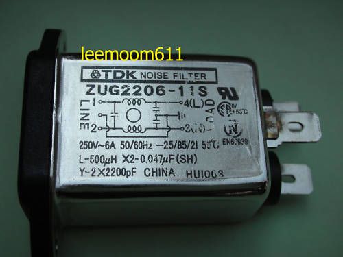 TDK AC Noise Filter 250V 6A ZUG2206-11S Power line