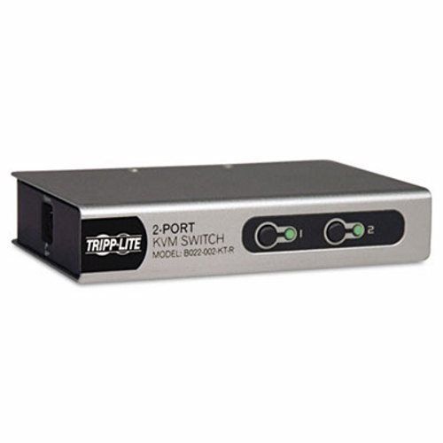 Tripp lite 2-port desktop kvm switch w/ 2 kvm cable kits (ps2) (trpb022002ktr) for sale