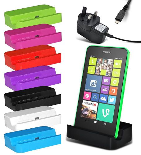 Micro usb charging dock stand station &amp; mains charger for all nokia lumia models for sale