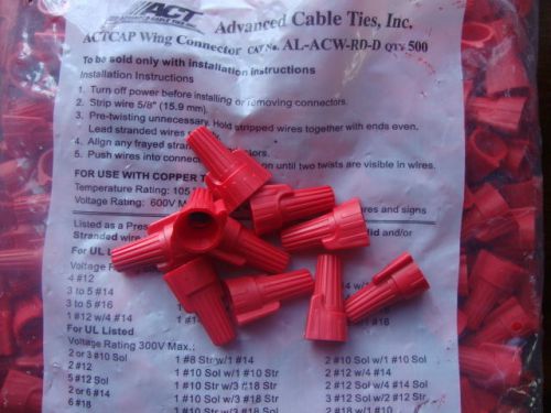 Red  wing-twister  wire-nut wire connectors-500 pack for sale