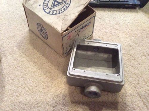 Appleton fsc-2-50 1/2&#034; malleable iron 2 gang fs-fd shallow type device box new for sale