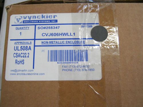 Vynckier Enclosure P/N CVJ606HWLL1,  NEMA 4X rated , 6 X 6 X 4.64&#034; WITH FULL WIN