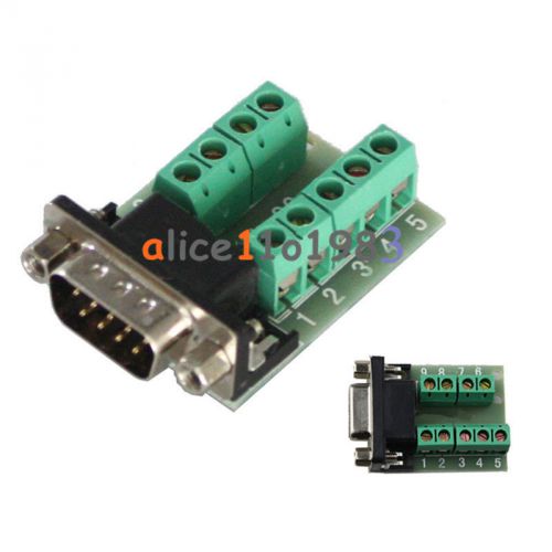 2pcs DB9 male adapter signals Terminal module RS232 Serial to Terminal DB9