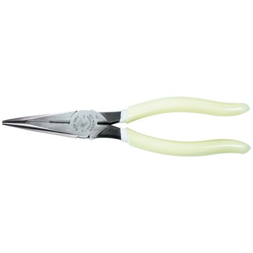 Klein tools d203-8-glw hi-viz long nose side cutting pliers - new! for sale