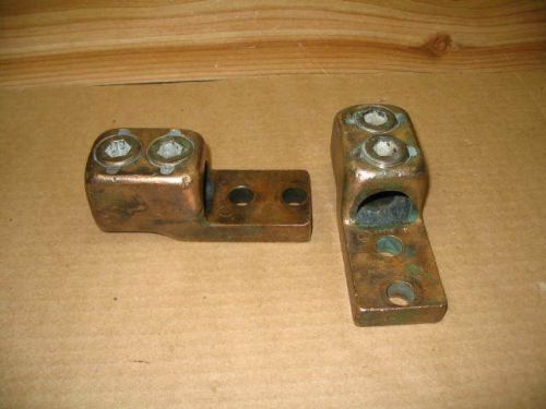 2 large brass cable lugs connectors 500 to 1000 mcm for sale