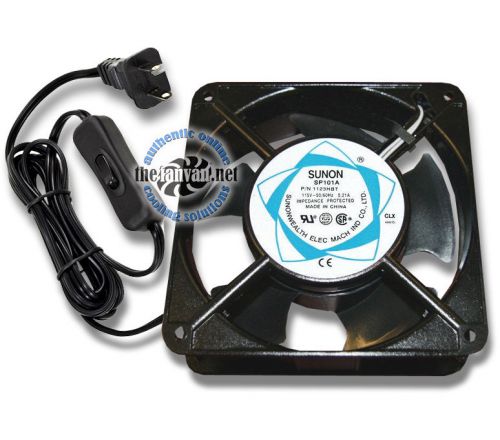 Sunon SP101A 1123HBT 120mm x 38mm AC Fan w/ 72&#034; Plug and ON-OFF Switch NEW