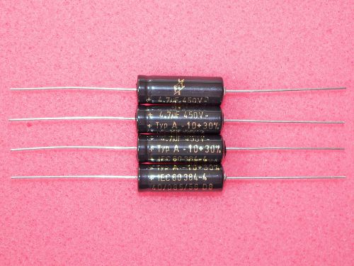 2 x F&amp;T Germany 4.7uF 450V Axial Electrolytic Caps Capacitors Tube Amplifier