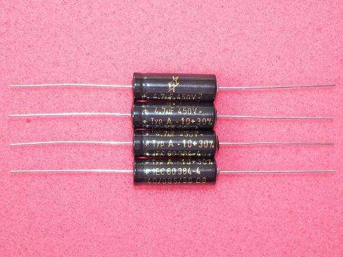 2 x F&amp;T Germany 4.7uF 450V Axial Electrolytic Caps Capacitors Tube Amplifier