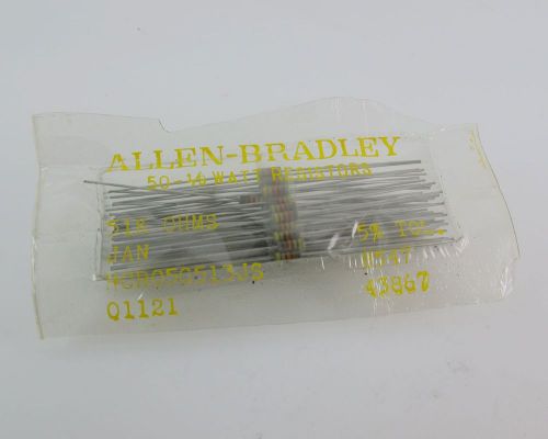 (50) Allen-Bradley RCR05G513JS 1/8 Watt Carbon Comp Resistor 51K Ohms 5% Tol