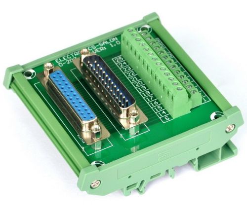 Db25 din rail mount interface module board, d sub male/female connector. for sale