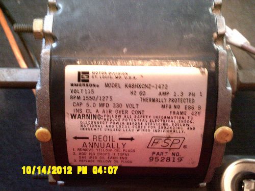 Emerson k48hxcnz-1472 1550/1275rpm 1ph electric motor for sale