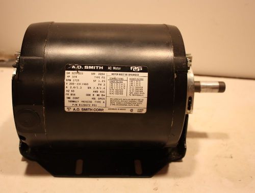 Ao smith motor, 3/4 hp, 1725 rpm, 3 phase 230/460 volt, b56 frame for sale