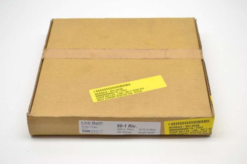 NEW REXNORD 50-1 LINK BELT RIVETED 5/8IN 10FT SINGLE STRAND ROLLER CHAIN B409770