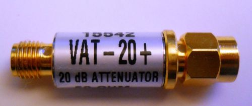Mini circuits vat-20+ 20 db 50? 15542 sma male to female coaxial attenuator for sale