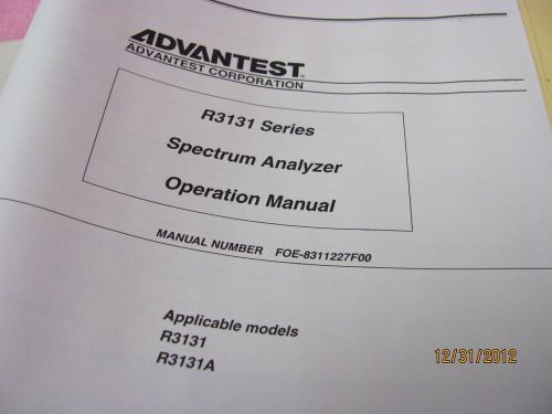 ADVANTEST R3131 Series Spectrum Analyzer Operation Manual Copy