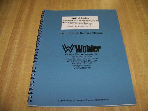 Wohler AMP1A Series Instruction &amp; Service Manual