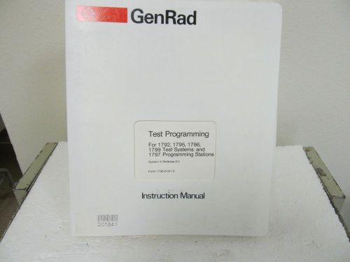 General Radio 1792, 1795, 1796, 1797, 1799 Test Programming Instruction Manual
