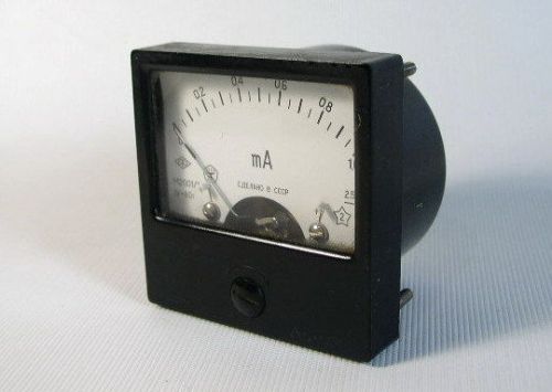 Russian analog dc   0 - 1.0  milli amper meter  ussr . for sale