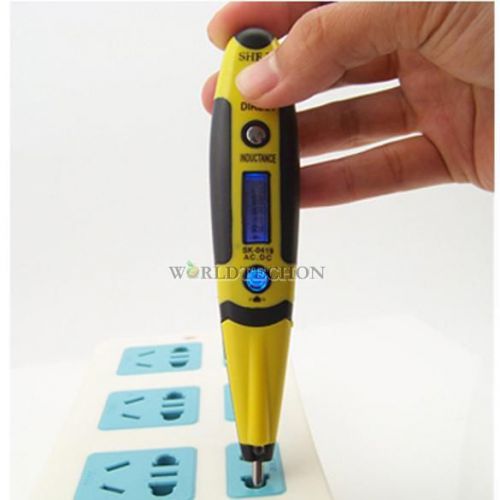 Digital voltage detector ac dc 12v-220v tester pen led light electric sensor for sale