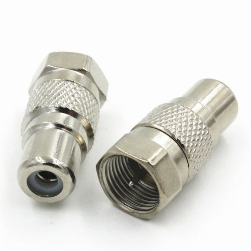 10pcs f male plug  to rca female jack  rf adapter connector for sale