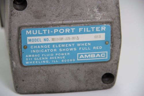 Ambac fluid power ms30f-5b-b1 1/2 multi-port filter with indicator marion for sale